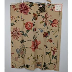 Brunschwig & Fils Kyoto Floral Fabric Sample 34x29 Italian Vintage Linen Blend